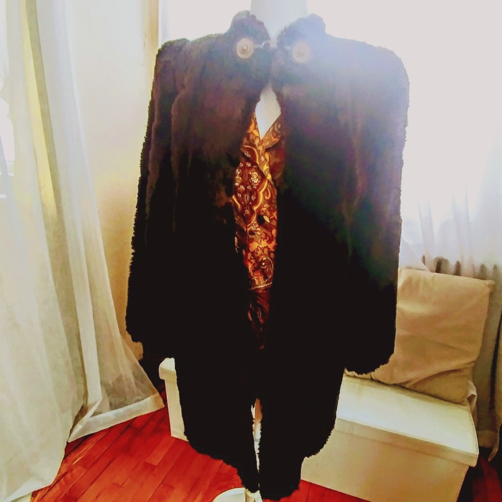 Vintage Genuine Fur Coat 3/4 Length Brown